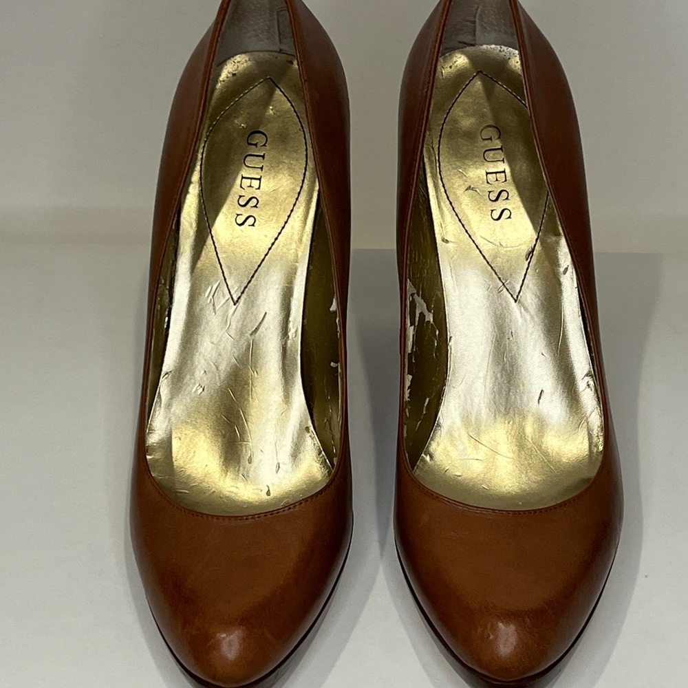 Guess platform heels leather Brown